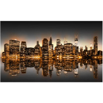 Maisematapetti Artgeist New York and gold, 270x450cm