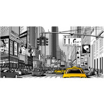 Kuvatapetti Artgeist NYC - Keltaisen ohjaamot, 550x270cm