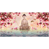 Kuvatapetti Artgeist Buddha and magnolia, 550x270cm
