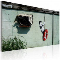 Canvas-taulu Artgeist Boy on a swing - Banksy, 40x60cm