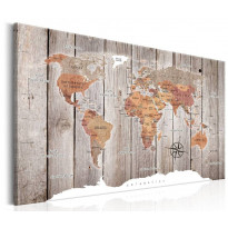 Canvas-taulu Artgeist World Map: Wooden Stories, eri kokoja