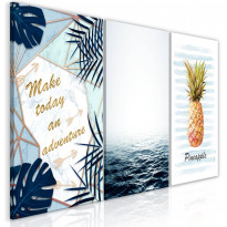 Canvas-taulu Artgeist Pineapple Quote, 3-osainen, 60x120cm