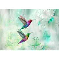 Kuvatapetti Artgeist Colourful Hummingbirds, vihreä, eri kokoja