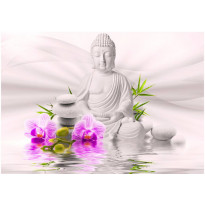 Sisustustarra Artgeist Buddha and pink orchids, eri kokoja