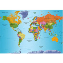 Sisustustarra Artgeist World Map: Colourful Geography, eri kokoja