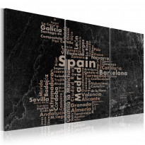 Canvas-taulu Artgeist Map of Spain on the blackboard, 3-osainen, eri kokoja
