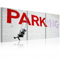 Canvas-taulu Artgeist Tyttö swing - Banksy, eri kokoja
