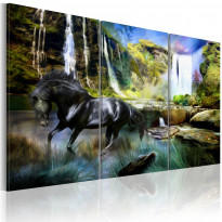 Canvas-taulu Artgeist Horse on the sky-blue waterfall, eri kokoja