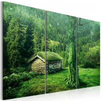 Canvas-taulu Artgeist Mökki satumetsässä, eri kokoja