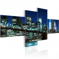 Canvas-taulu Artgeist Brooklyn Bridge illuminated at night, eri kokoja