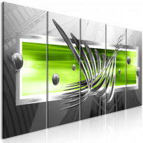 Canvas-taulu Artgeist Silver Wings Green, 5-osainen, kapea, eri kokoja
