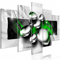 Canvas-taulu Artgeist Shiny Stones Green, 5-osainen, leveä, eri kokoja