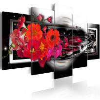 Canvas-taulu Artgeist Gerberas on black background, eri kokoja