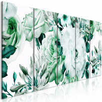 Canvas-taulu Artgeist Rose Composition Green, 5-osainen, kapea, eri kokoja