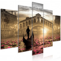 Canvas-taulu Artgeist Magic Venice Orange, 5-osainen, leveä, eri kokoja