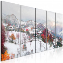 Canvas-taulu Artgeist First Snow, 5-osainen, kapea, eri kokoja