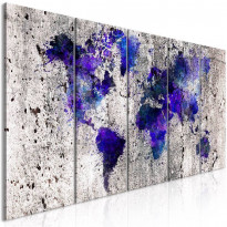 Canvas-taulu Artgeist World Map: Ink Blots, 5-osainen, kapea, eri kokoja
