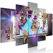 Canvas-taulu Artgeist Abstract Map, 5-osainen, leveä, eri kokoja