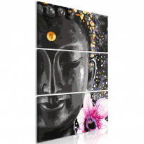Canvas-taulu Artgeist Buddha and Flower, 3-osainen, pystysuuntainen, eri kokoja