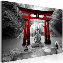Canvas-taulu Artgeist Buddha Smile Red, 1-osainen, leveä, eri kokoja