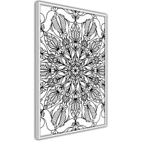 Juliste Artgeist Black Mandala, kehyksillä, eri kokoja