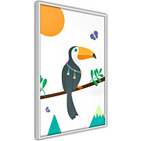 Juliste Artgeist Toucan And Butterflies, kehyksillä, eri kokoja