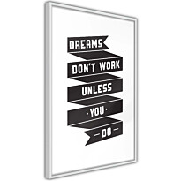 Juliste Artgeist Dreams don&#039;t work, kehyksillä, eri kokoja