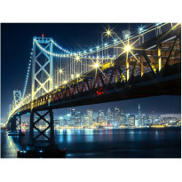 Maisematapetti Artgeist Bay Bridge yöllä, eri kokoja