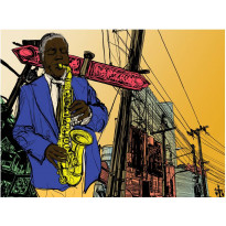 Kuvatapetti Artgeist Saxophonist in New York, eri kokoja