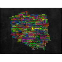 Kuvatapetti Artgeist Värikäs Puolan kartta, eri kokoja