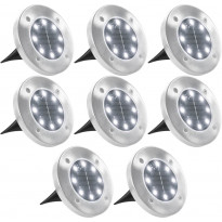 Aurinkoenergia maavalaisimet 8 kpl led valkoinen