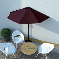 Aurinkovarjo alumiinitanko viininpunainen 270x135x245 cm
