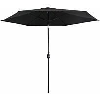 Aurinkovarjo metallirunko 300 cm musta