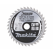 Pyörösahanterä Makita Specialized B-21006, Ø136x20x1.5mm, 36T