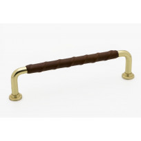 Lankavedin Beslag Design 1353, 142x7x34 mm, cc 128 mm, nahka, messinki