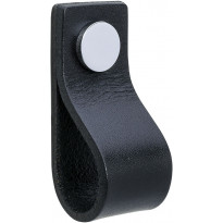 Vedin Beslag Design Loop, nahka, musta/kromi