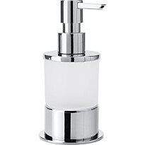 Saippua-annostelija Bemeta Omega, 80x80x160 mm, 200 ml, vapaasti seisova, hopea