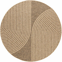 Pyöreä matto Benina Natural Shape, sisä- ja ulkokäyttöön, ruskea, eri kokoja