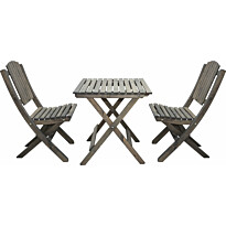 Parvekesetti Baltic Garden Wilma 65x65cm pöytä + 2 Visby tuolia er värejä