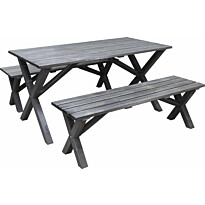 Ruokailuryhmä Baltic Garden Scottsdale 150cm pöytä + 2 penkkiä er värejä