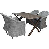 Ruokailuryhmä Baltic Garden, 150x77cm Scottsdale-pöytä + 4 Daisy-tuolia