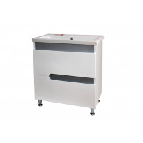 Allaskaappi AquaRodos Premium Lux 80 ja allas Frame, valkoinen/hopea, 840 x 800 x 450 mm