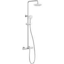 Sadesuihkusetti Bathlife Brusa, termostaattihanalla, suihkupää ⌀240mm, juoksuputkella, kiiltävä kromi
