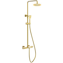 Sadesuihkusetti Bathlife Stimma, termostaattihanalla, suihkupää ⌀240mm, juoksuputkella, kiiltävä messinki