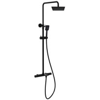 Sadesuihkusetti Bathlife Dagg, termostaattihanalla, suihkupää ⌀225mm, juoksuputkella, matta musta