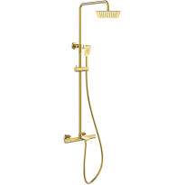 Sadesuihkusetti Bathlife Dagg, termostaattihanalla, suihkupää ⌀225mm, juoksuputkella, kiiltävä messinki
