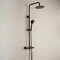 Sadesuihkusetti Bathlife Glimma, termostaattihanalla, hierova suihku, suihkupää ⌀200mm, musta