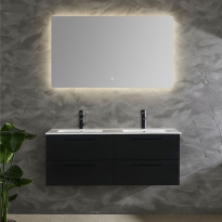 Allaskaappi kaksoisaltaalla Bathlife Lust, 1200x480mm, musta