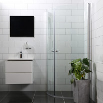 Suihkunurkka Bathlife Mångsidig Vital 45°, 800x800x1900mm, pyöreä kirkas