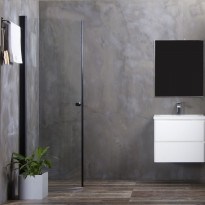 Suihkuovi Bathlife Mångsidig 900mm, kaareva, kirkas lasi, musta kehys